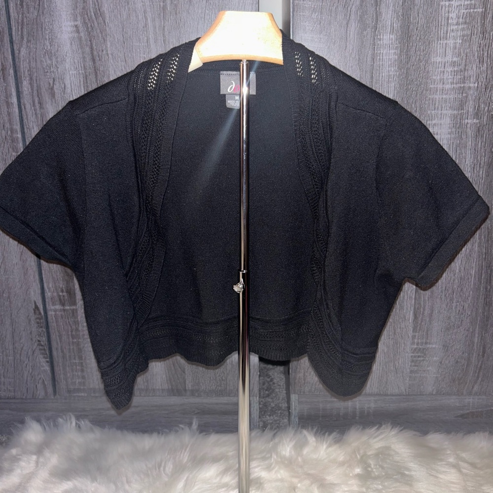 Women's Short Sleeve Shrug|Open Front Cotton Cropped Cardigan|